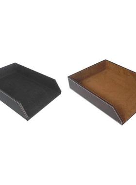 PU Leather Collection Letter Tray,Document Desk Stackable Of