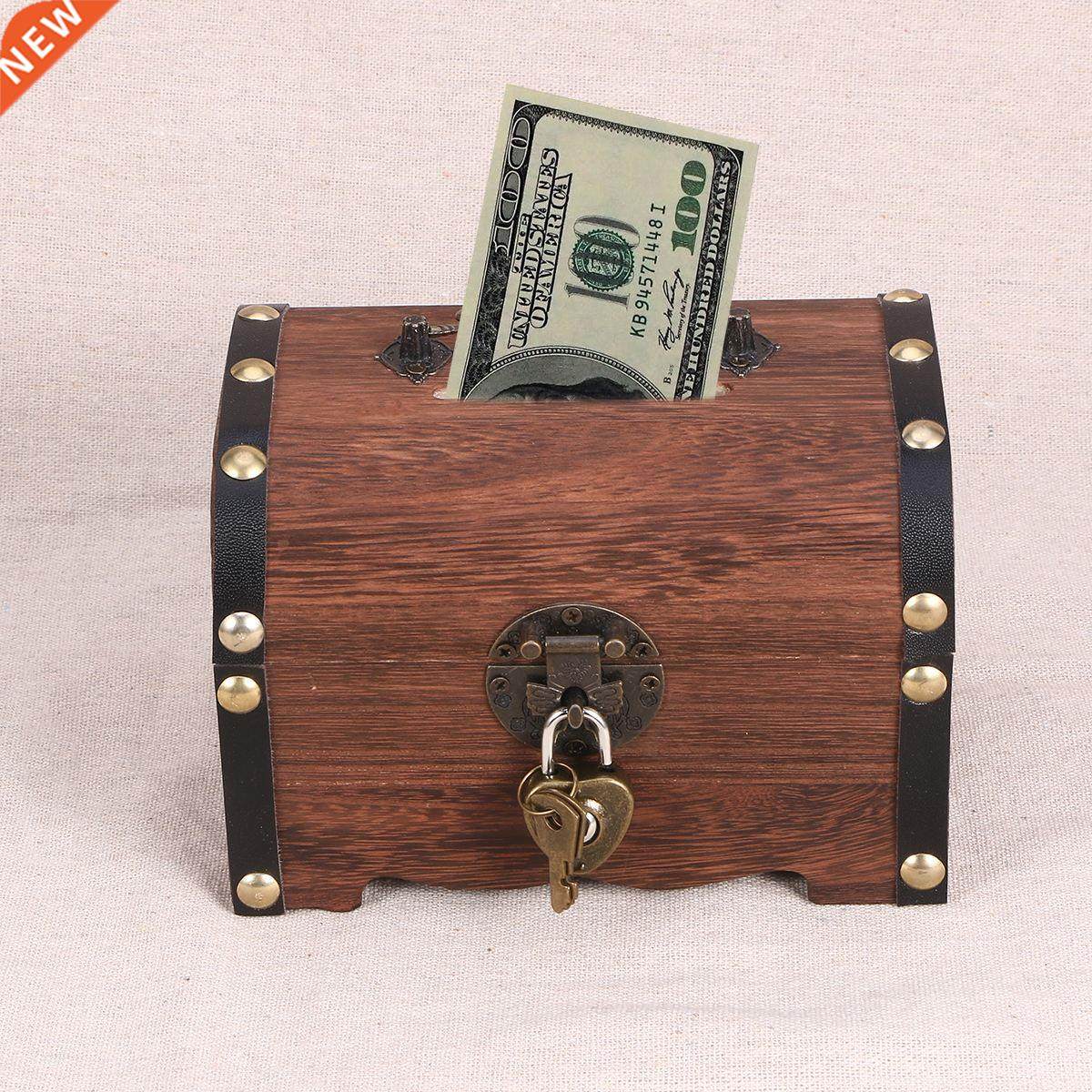 Vintage Treasure Storage Box Piggy Bank Organizer Saving Box