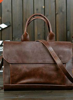 Men Briefcase PU Leather Laptop Bag Business Men's Bag C