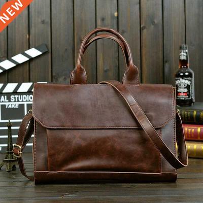Men Briefcase PU Leather Laptop Bag Business Men's Bag C