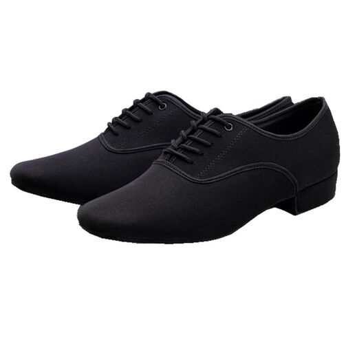 Men's Latin Ballroom Dance Shoes Professional Black Canv