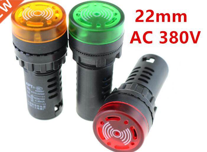 22mm Flash Buzzer Beep Indicator 16-22SM AC 380V LED Indic