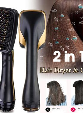 2 IN 1 Multi-functional Hair Blow Dryer Brush Hair Straighte