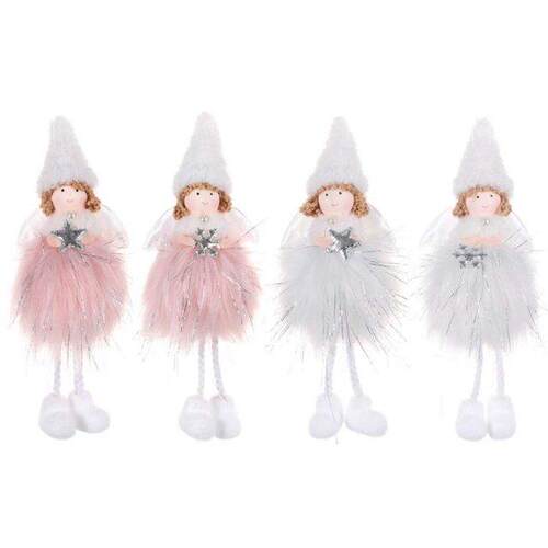 4pcs Cute Plush Christmas Angel Girl Doll Decoration Hanging
