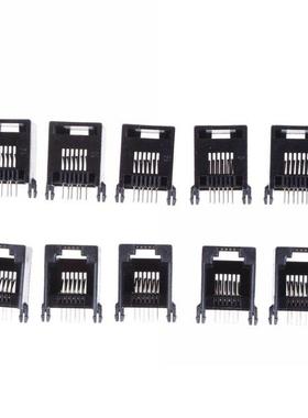 10PCS/Lot RJ12 RJ11 Socket Telephone 6Pin Crystal Female 6p6