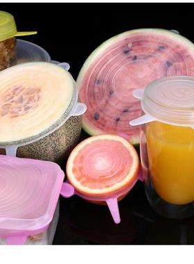 6 Pcs/Set Food Silicone Cover Cap Universal Silicone Lids Fo