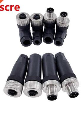 M12 sensor connector waterproof malefemale plug screw threa