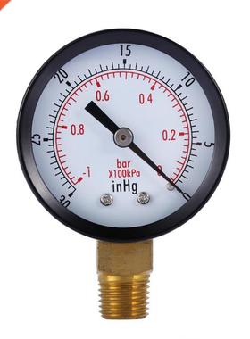 2 inch Dry Utility Vacuum Pressure Gauge Blk.1/4