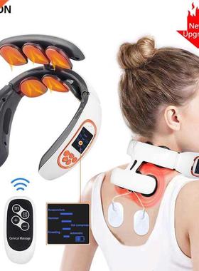 6 Heads Electric Neck and Back Pulse Massager with Heat Pain