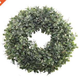 Artificial Green Leaves Wreath - 17.5 Inch Front Door Wreath