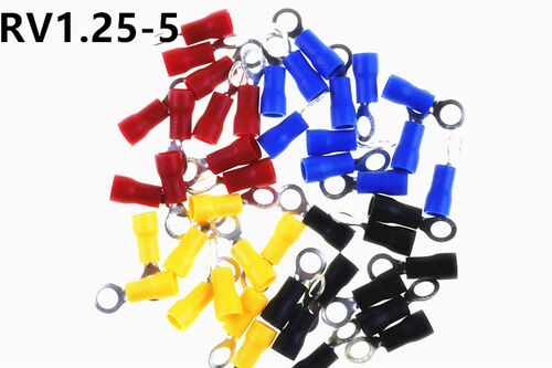 100PCS/50PCS Pack RV1.25-5 Red Insulated Crimp Ring Terminal