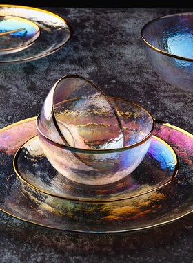 Glass Plate Fruit and Vegetable Salad Bowl Steak Sushi Dish