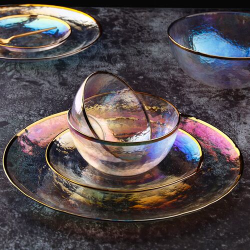 Glass Plate Fruit and Vegetable Salad Bowl Steak Sushi Dish
