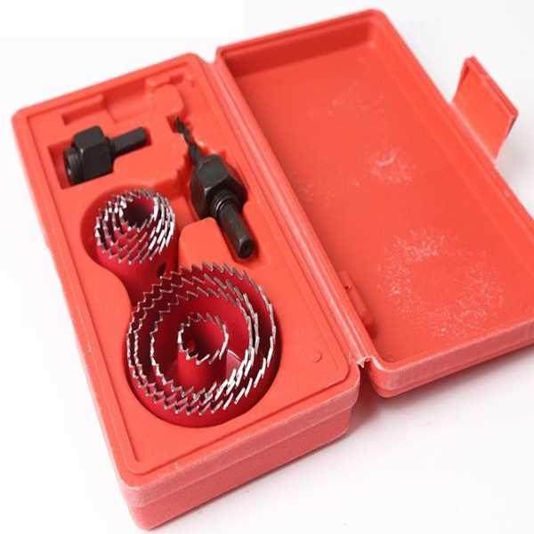 8pc Down Lights Hole Cutter Saw Holesaw Kit Set Red