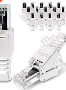 16 Pieces Network Connectors, Tool-Free CAT6A RJ45 LAN UTP C