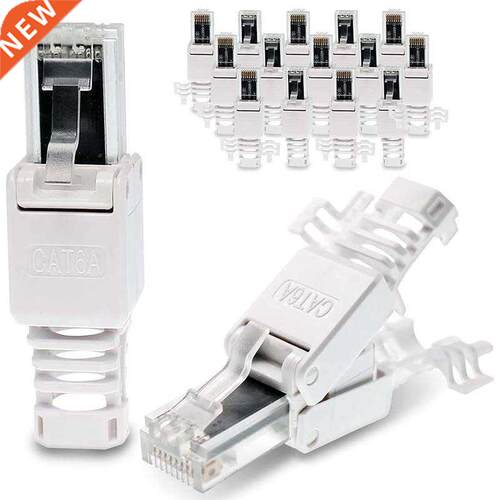16 Pieces Network Connectors, Tool-Free CAT6A RJ45 LAN UTP C