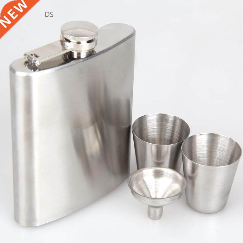 Stainless Steel 7oz Hip Flask Portable Flagon Whiskey Wine P