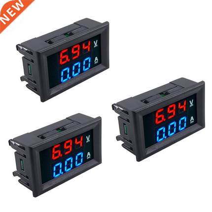 3pcs LED Digital DC 0-100V 10A Voltage Amp Volt Meter Panel