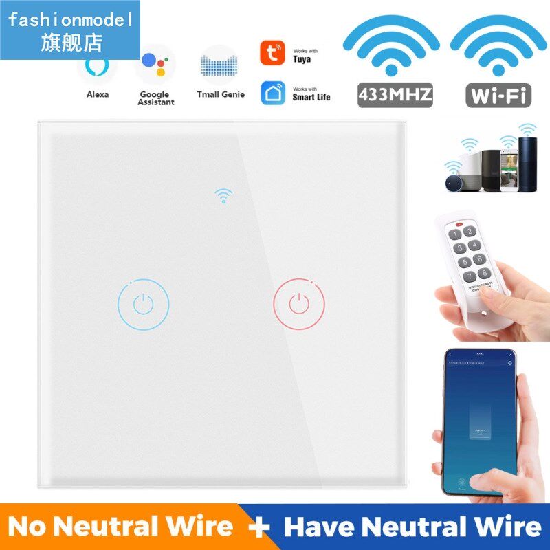 1/2/3/4 Gang TUYA WiFi Smart Touch Switch 110-250V Smart Lif