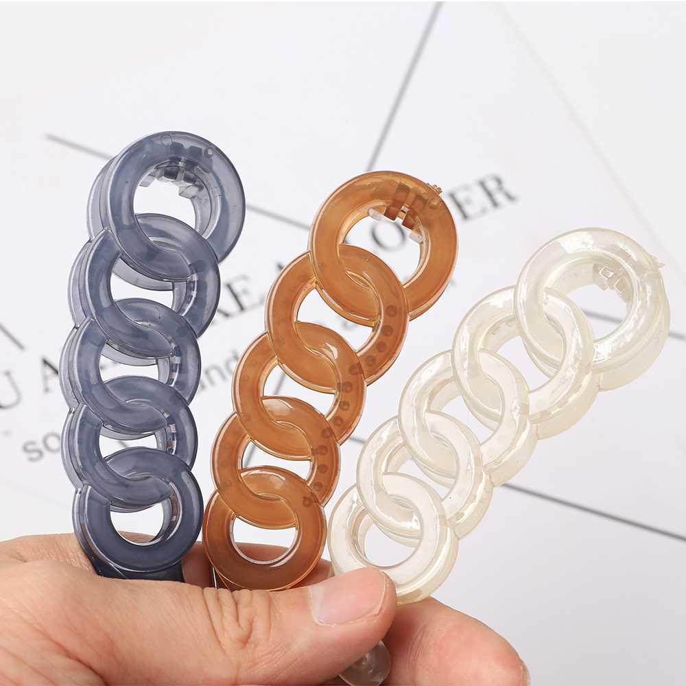 Solid Color Hairpins Acrylic Chains Banana Hair Clips Claws