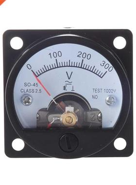 AC 0-300V Round Analog Dial Panel Meter Voltmeter Gauge Blac