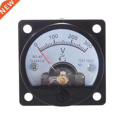 AC 0-300V Round Analog Dial Panel Meter Voltmeter Gauge Blac