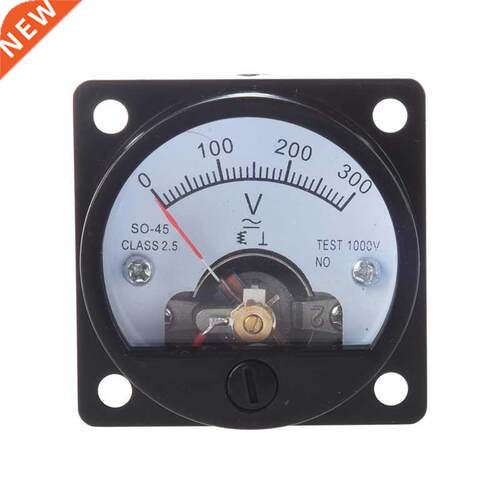 AC 0-300V Round Analog Dial Panel Meter Voltmeter Gauge Blac