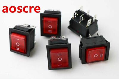 KCD4 15A 250VAC/20A 125VAC locking Red Button Light Rocker S