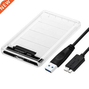 Transparent 2.5 inch HDD SSD External Case Box SATA to USB 3