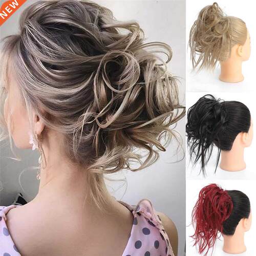 WEILAI Hair Bun Scrunchie Brown Blonde Hair Donut Chignon El
