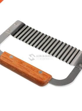 Hrdwood Hndle Crinkle Wx Vegetble Sop Cutter Wvy Slice