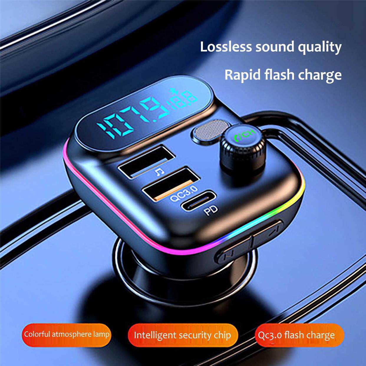 Car Mp3 Player Bluetooth Fm Transmitter Mobile Phone Charger