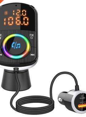 C Bluetooth-Compatible 5.0 FM Transmitter Modulator MP3 Pl