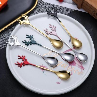 Deer Head Shape 304 Stainless Steel Stirring Spoon Romantic