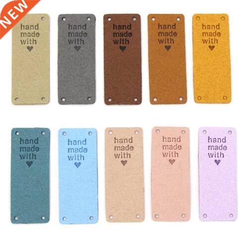 50Pcs Handmade PU Leather Tags Handmade With Love PU Labels