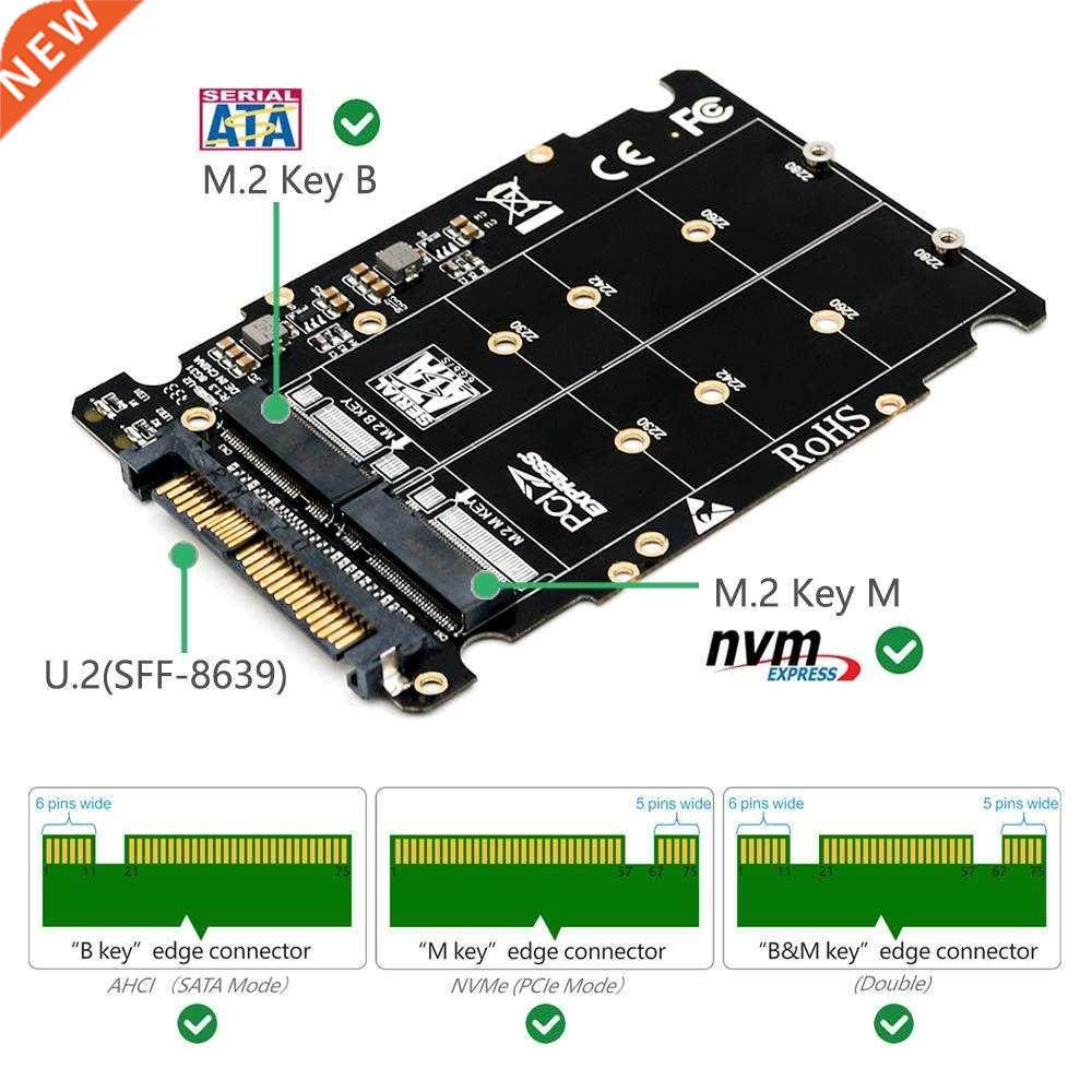 M.2 SSD to .2 Adapter 2in1 M.2 NVMe and SATA-Bus NGFF SSD to