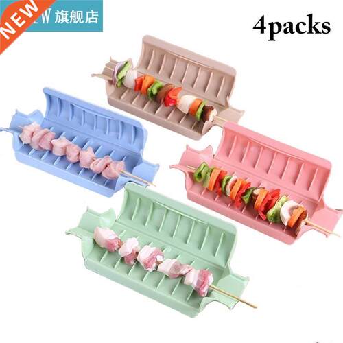 4Pcs Manual Meat Skewer Tool Solid Color Reusable Chicken Be