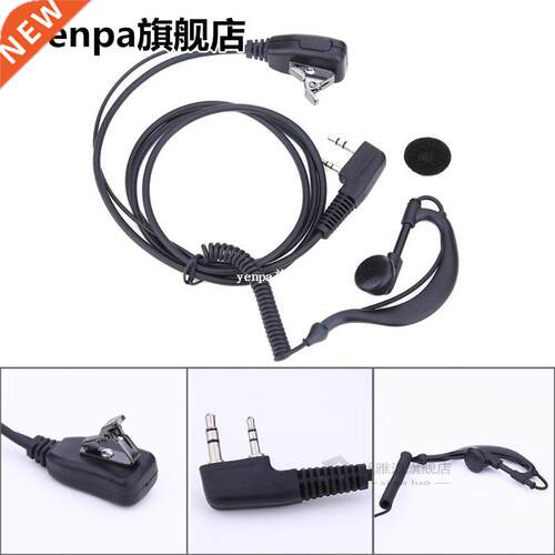 2 PIN Earpiece Headset PTT with Microphone Walkie Talkie Ear