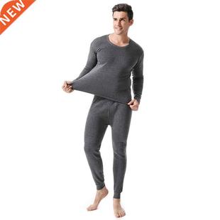 Solid Set Men Winter Thermal Underwear Men Warm Underwear Se