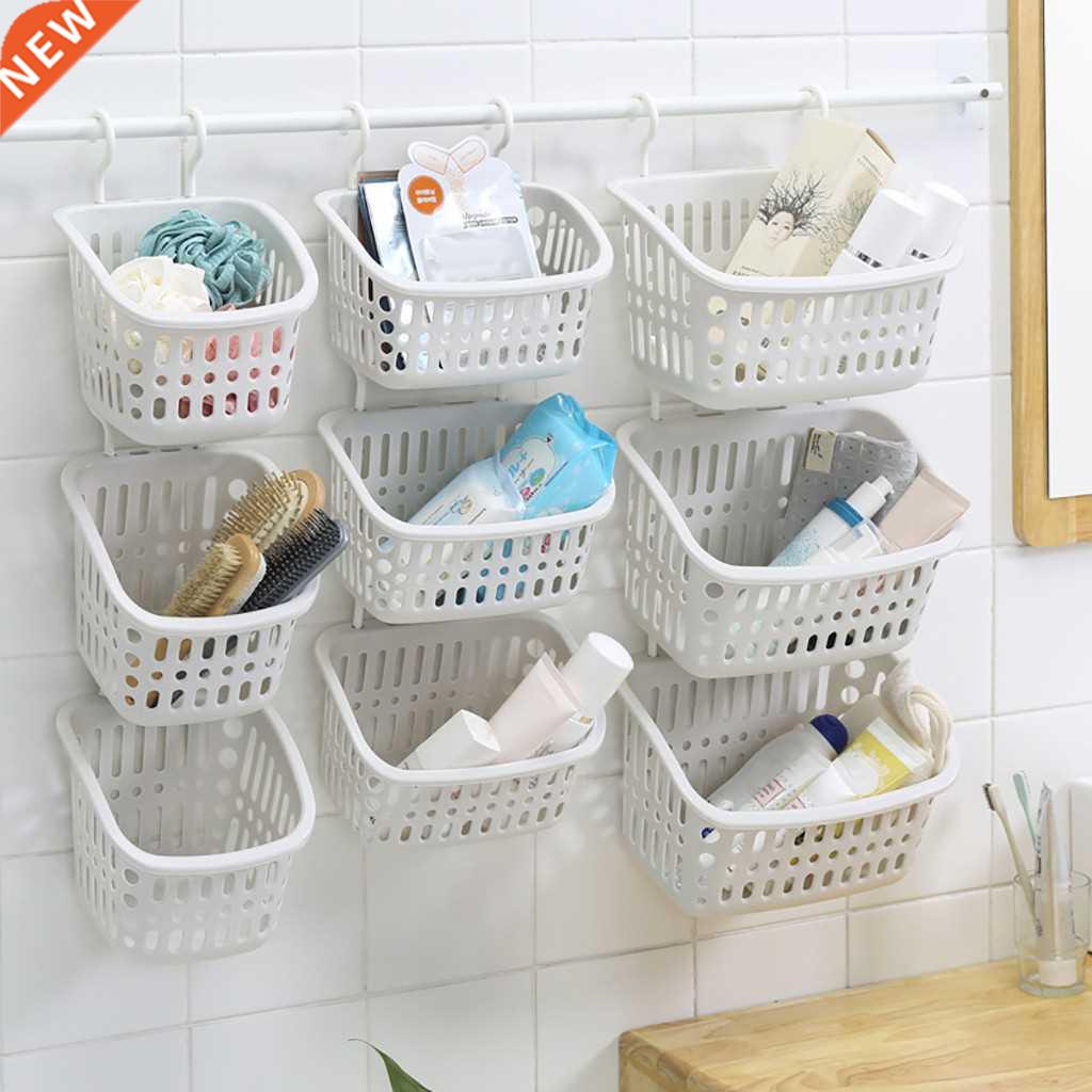 Plastic Home Storage Basket Hanging Shower Basket With Hook