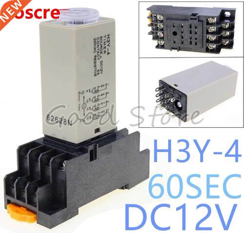 10Sets H3Y-4 0~60S 12VDCPower On Time Delay Relay Solid-Stat
