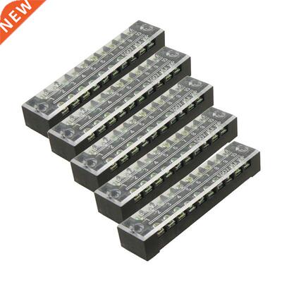 5 Pcs Dual Row 10 Position Screw Terminal Block Connector 60