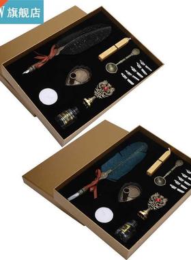 Quill Dip Pen Set Vintage Feather Fountain Pen Student Writi