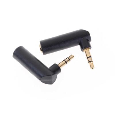 2pcs Gold-plated Connector 3.5 jack Right Angle Female to 3.