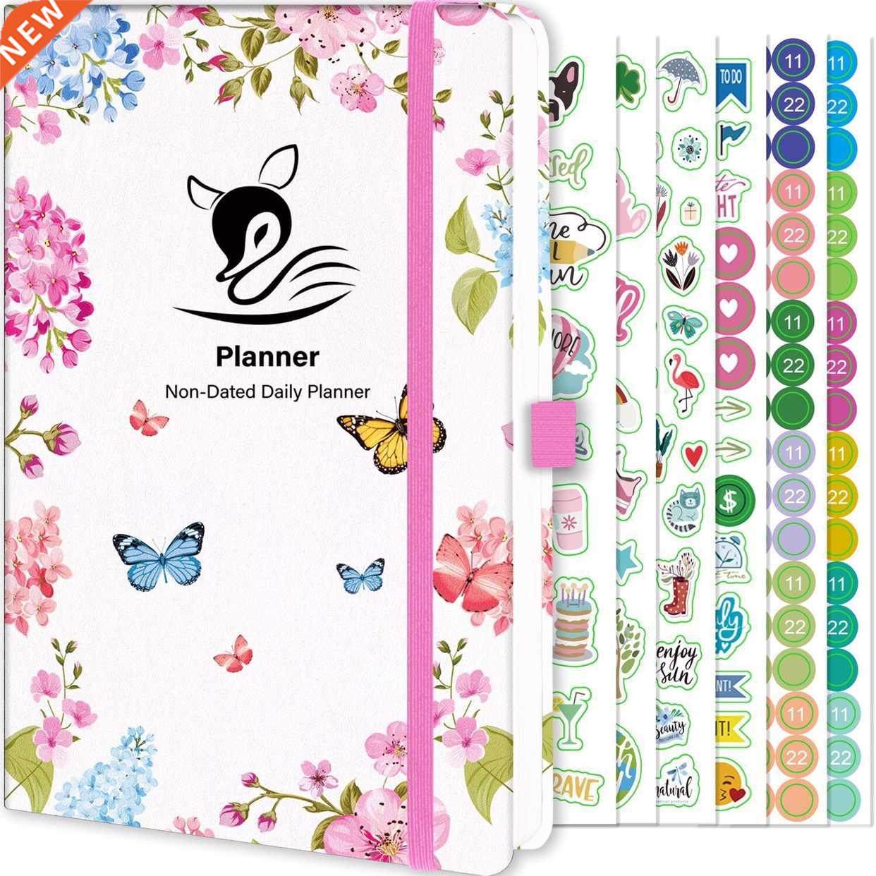 Undated Daily Planner Black 00 Pages 11 x 8-1/2 Inches note