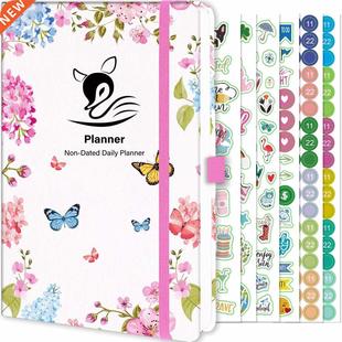 Undated Daily Planner Black 00 Pages 11 x 8-1/2 Inches note