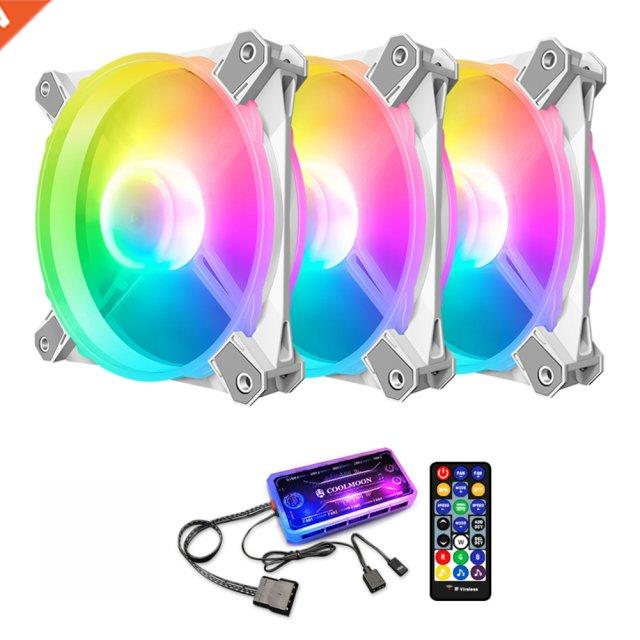 COOLMOON RGB LED computer case cooling fan radiator 5V ARGB