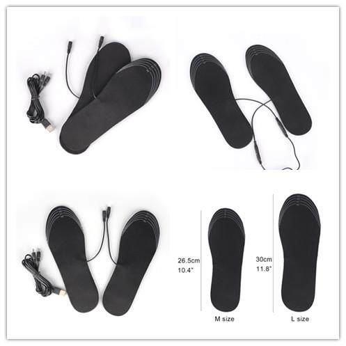 1 Pair USB Heated Insoles Warmer heating Shoes Heater Winter
