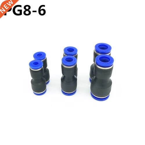 10Pcs PG8-6 8mm Hole to 6mm Pneumatic Fittings Push In Strai