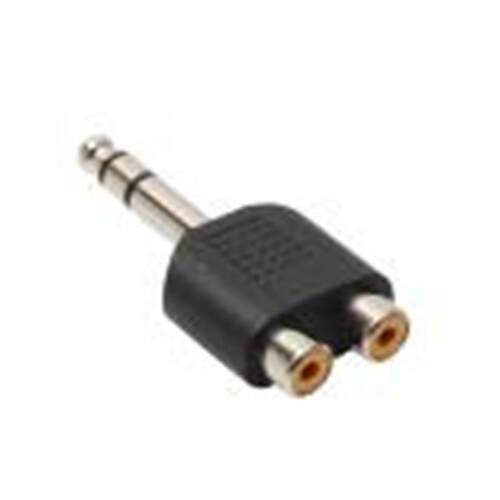 6.5mm Audio Male Socket to 2 RCA Female Adapter Connector P